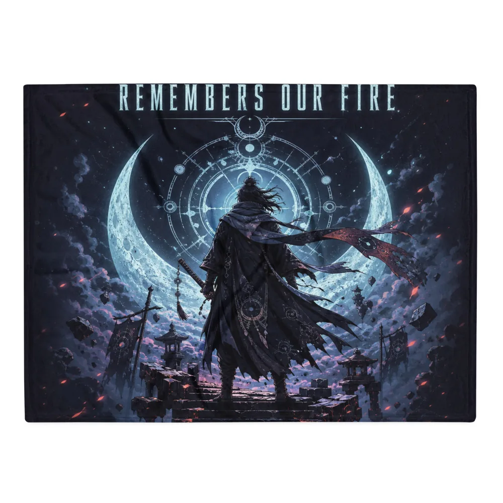 Anirova Moonlit Ronin — Throw Blanket — Ansicht 2