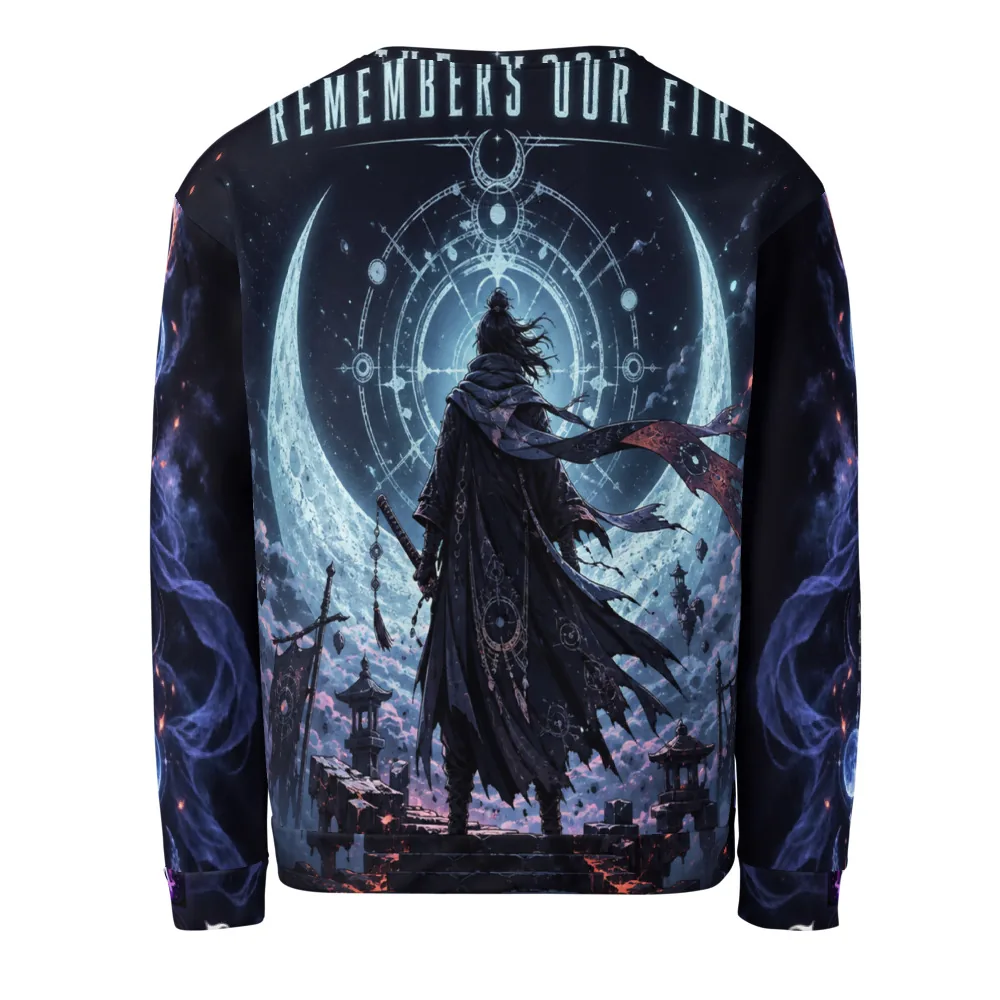 Anirova Moonlit Ronin — Recycled All-Over Sweatshirt — Ansicht 2