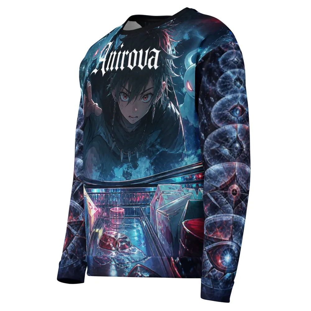 Anirova Mirror Snack Jutsu — Recycled All-Over Sweatshirt — Ansicht 3