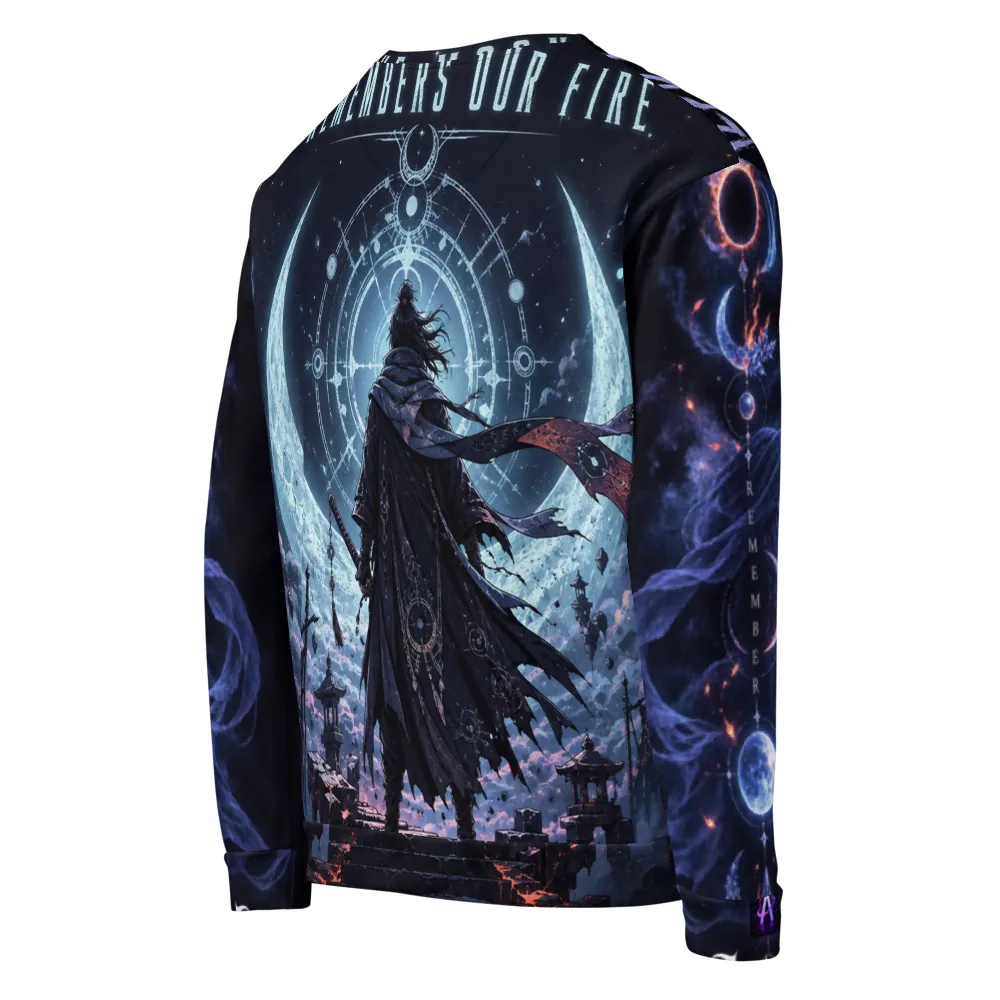 Anirova Moonlit Ronin — Recycled All-Over Sweatshirt — Ansicht 4