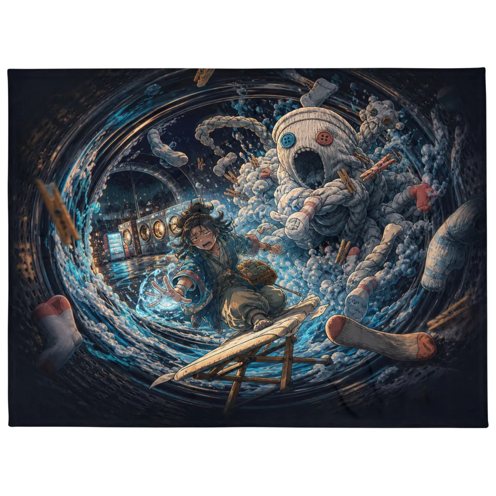 Anirova Laundry Kaiju Cycle — Throw Blanket