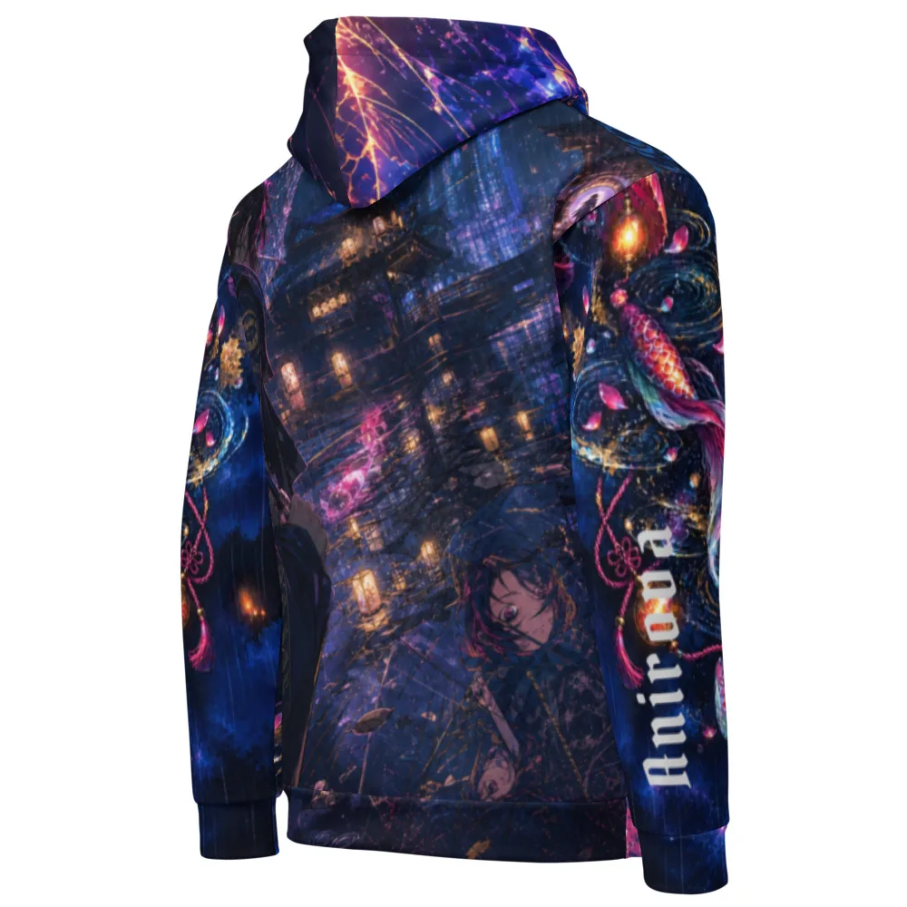 Anirova Koi Parallax — All-Over Print Hoodie — Ansicht 3