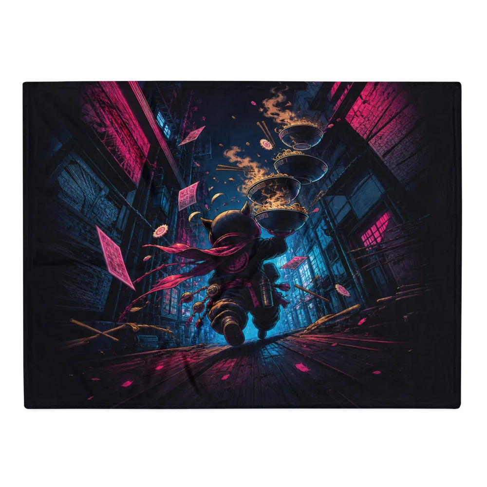 Anirova Sidequest Ramen — Throw Blanket — Ansicht 2