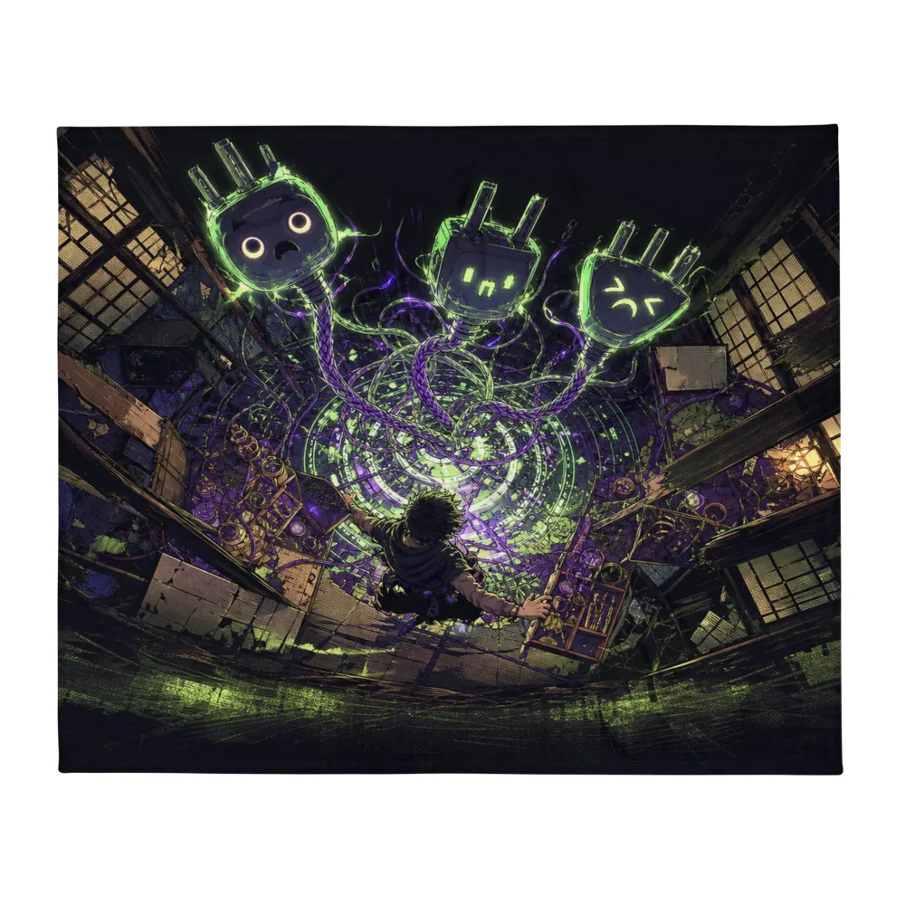 Anirova Summon Tech Support — Throw Blanket — Ansicht 3