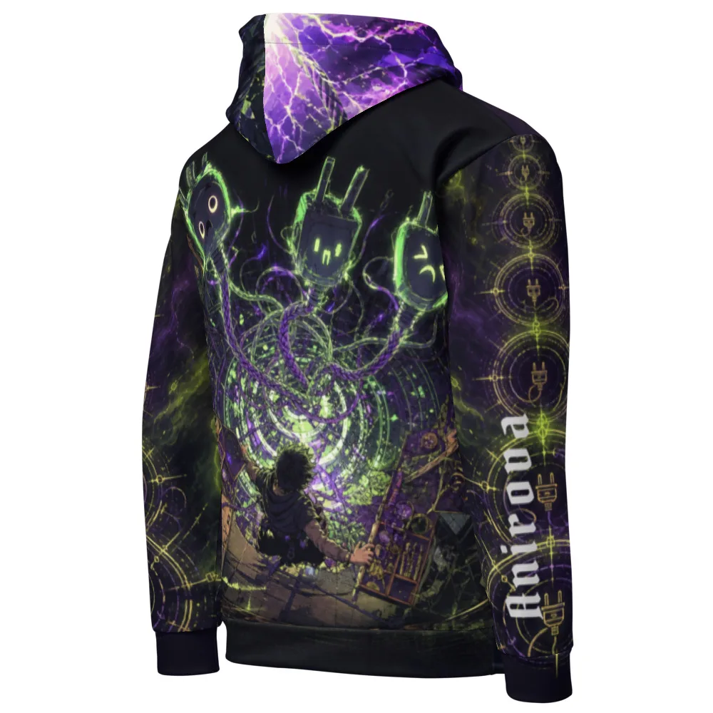 Anirova Summon Tech Support — All-Over Print Hoodie — Ansicht 3