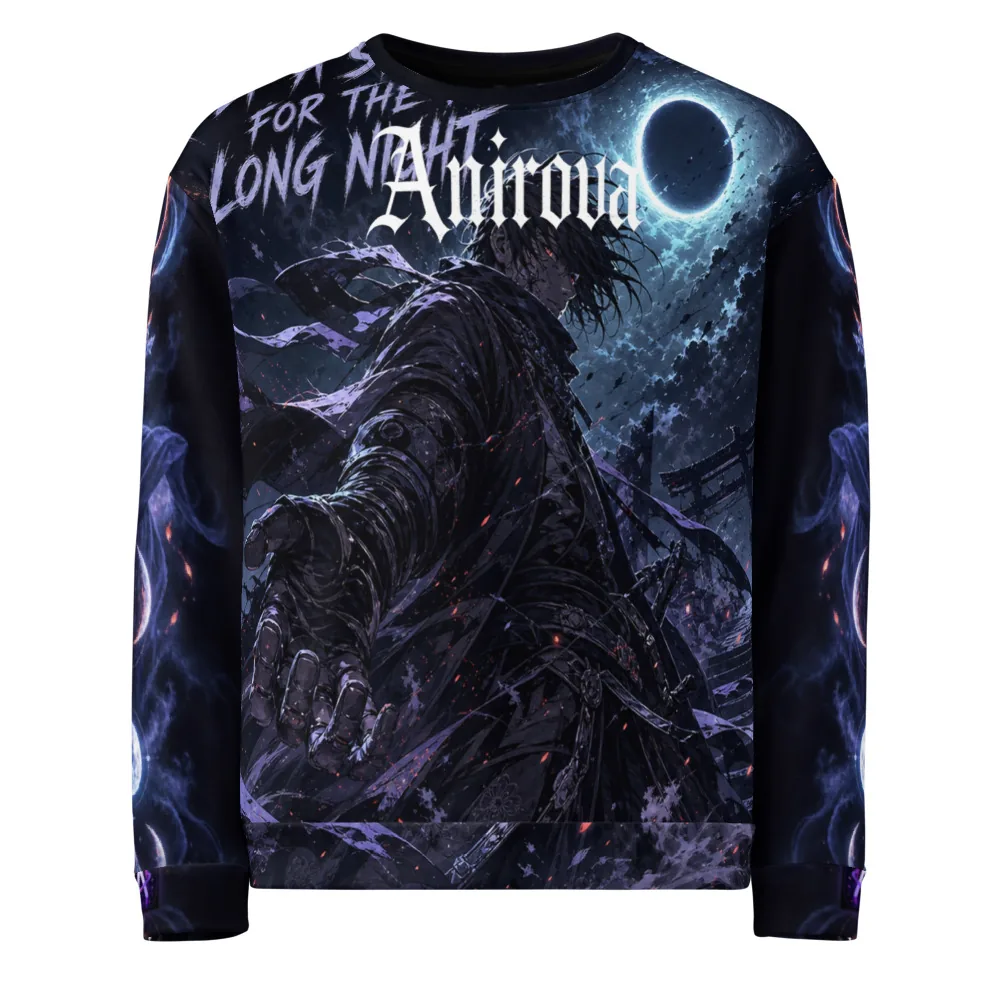 Anirova Moonlit Ronin — Recycled All-Over Sweatshirt