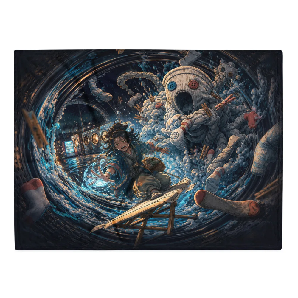 Anirova Laundry Kaiju Cycle — Throw Blanket — Ansicht 2
